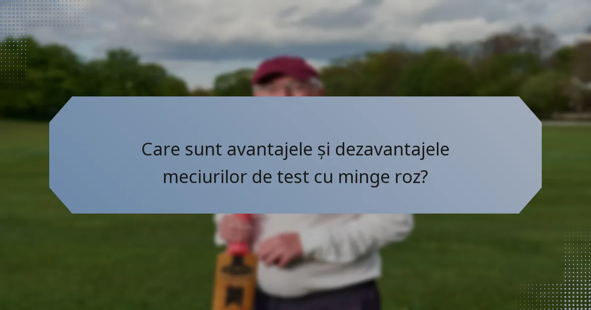 Care sunt avantajele și dezavantajele meciurilor de test cu minge roz?