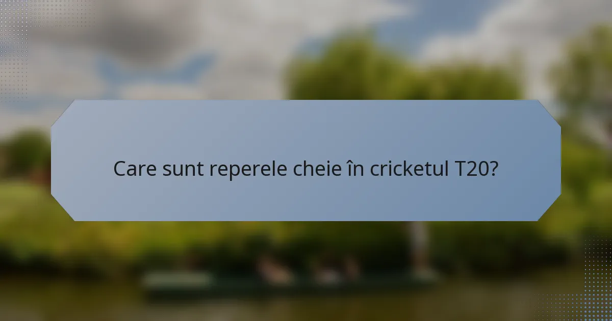 Care sunt reperele cheie în cricketul T20?