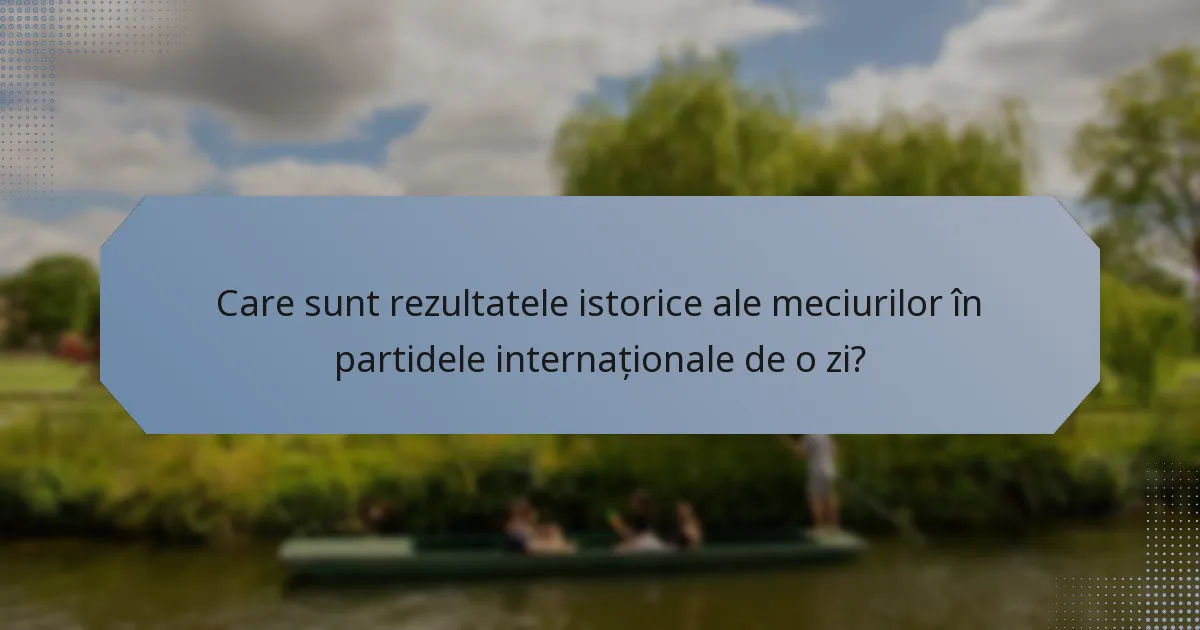 Care sunt rezultatele istorice ale meciurilor în partidele internaționale de o zi?