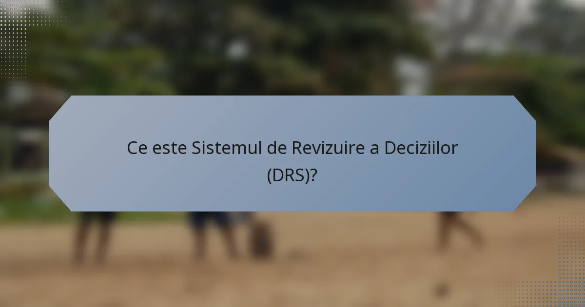 Ce este Sistemul de Revizuire a Deciziilor (DRS)?