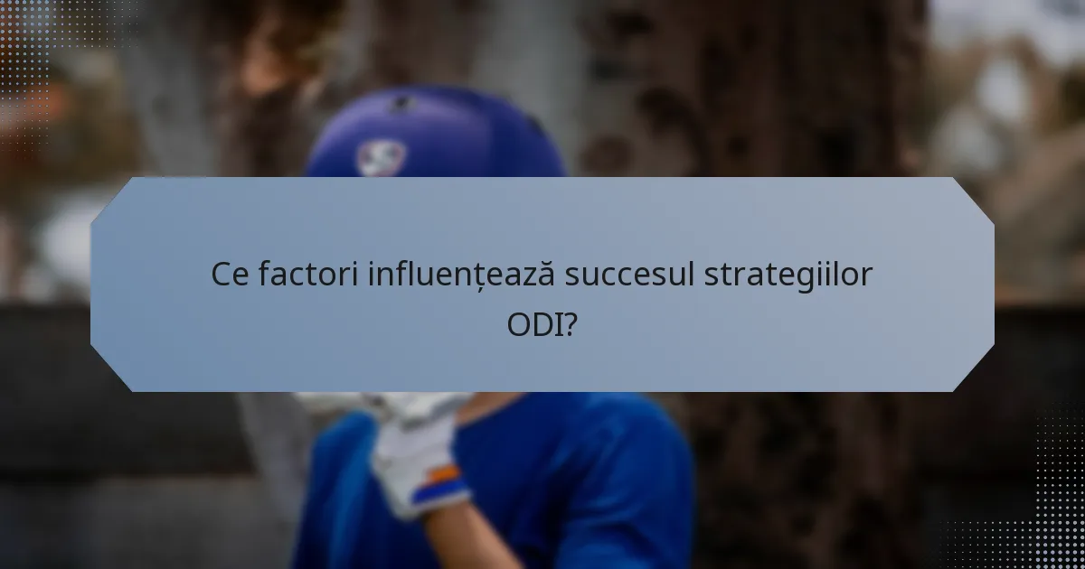 Ce factori influențează succesul strategiilor ODI?