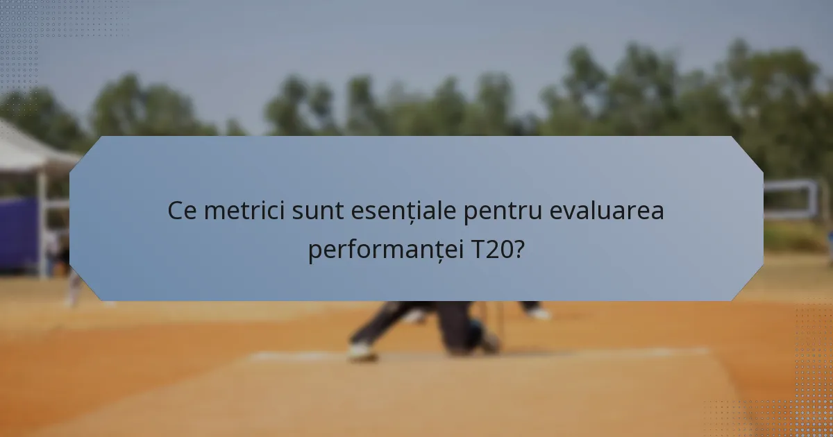 Ce metrici sunt esențiale pentru evaluarea performanței T20?