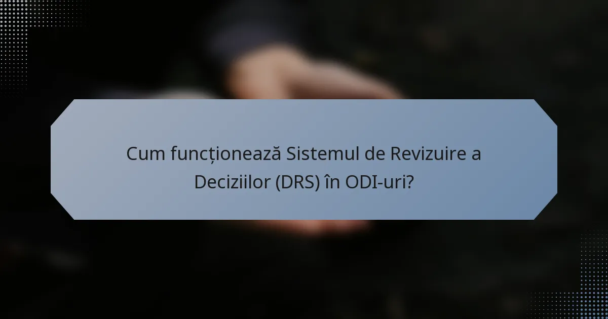 Cum funcționează Sistemul de Revizuire a Deciziilor (DRS) în ODI-uri?