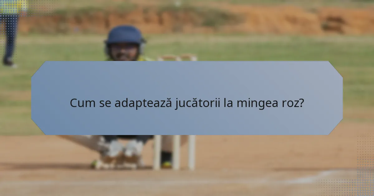 Cum se adaptează jucătorii la mingea roz?