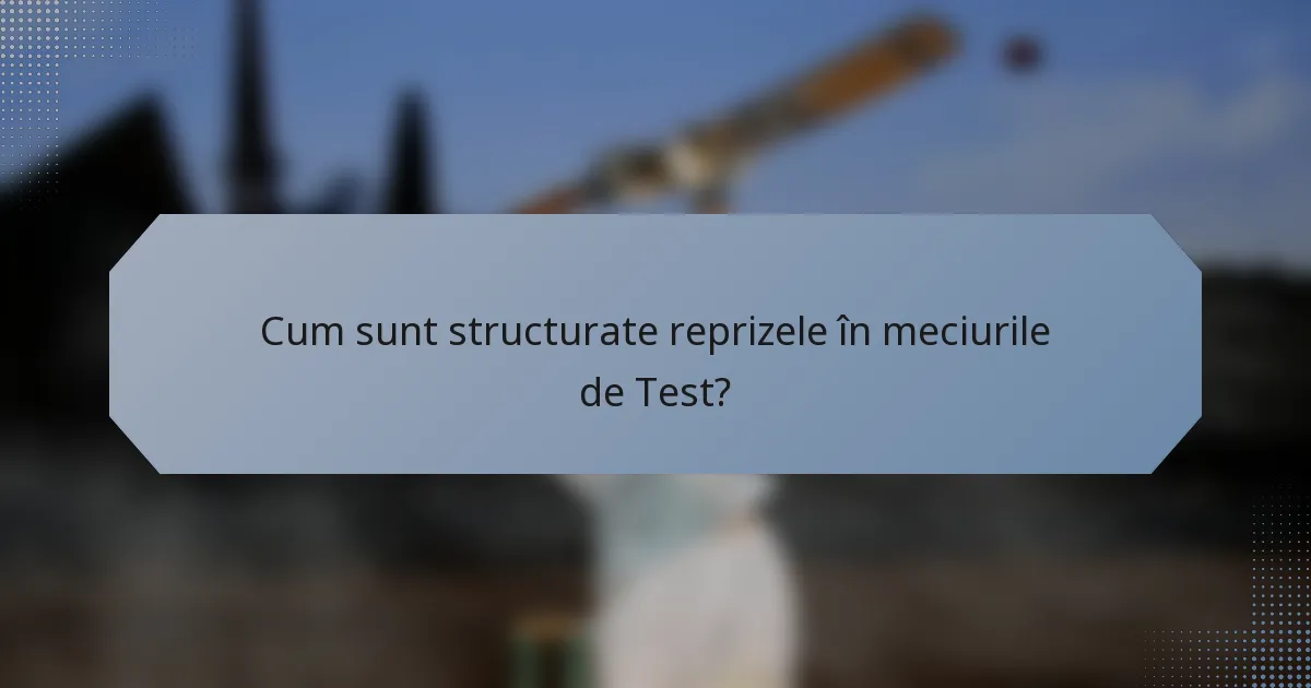 Cum sunt structurate reprizele în meciurile de Test?