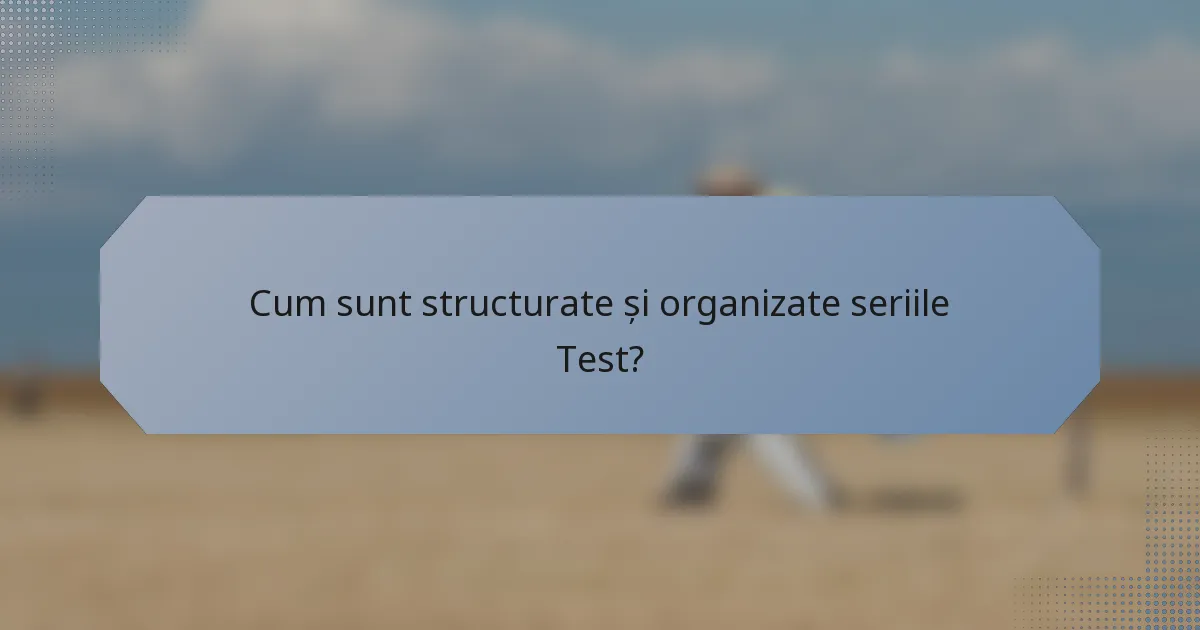 Cum sunt structurate și organizate seriile Test?