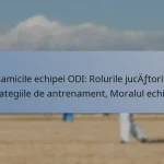 Dinamicile echipei ODI: Rolurile jucătorilor, Strategiile de antrenament, Moralul echipei