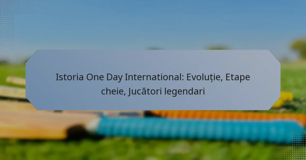 Istoria One Day International: Evoluție, Etape cheie, Jucători legendari