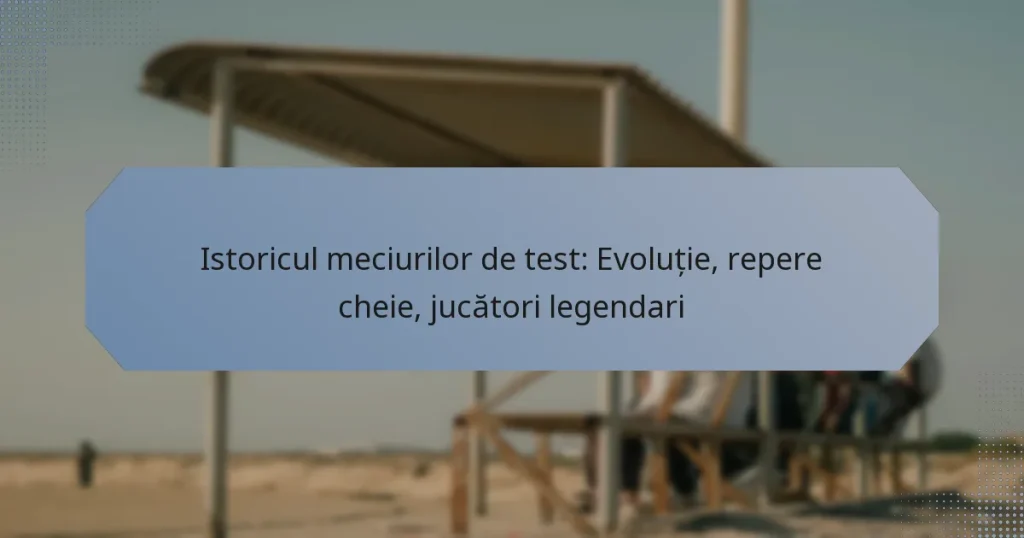 Istoricul meciurilor de test: Evoluție, repere cheie, jucători legendari