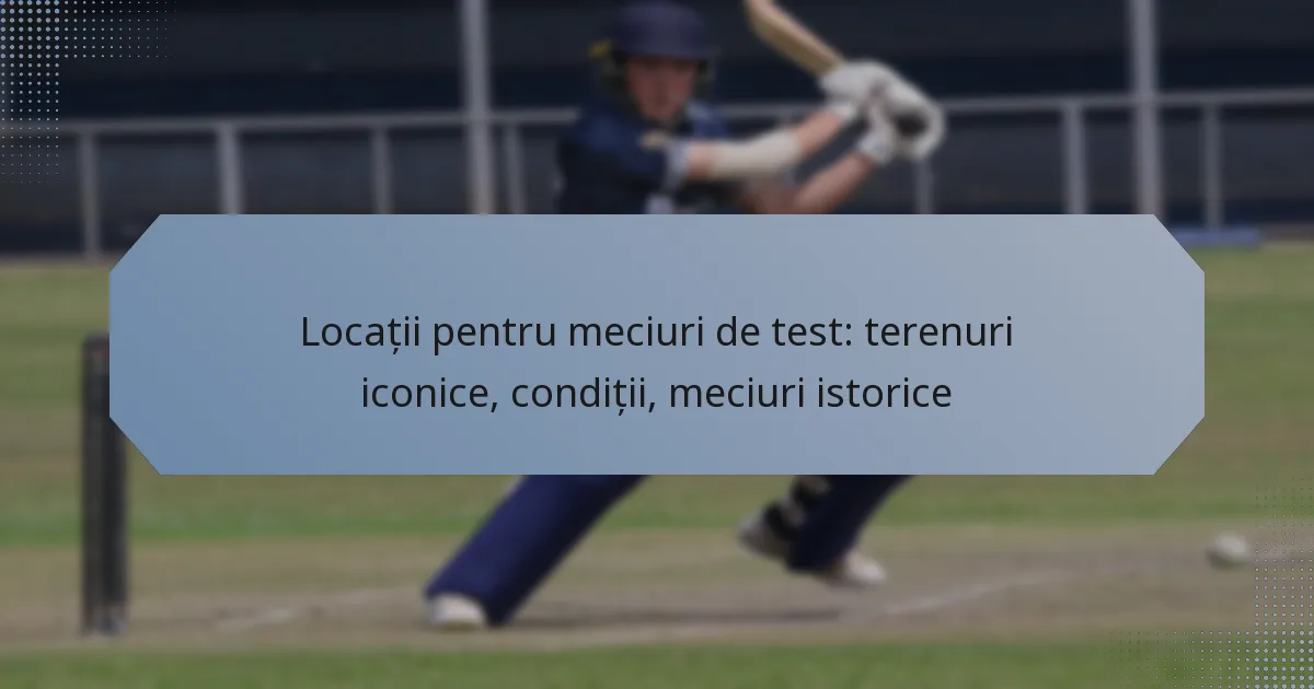 Locații pentru meciuri de test: terenuri iconice, condiții, meciuri istorice