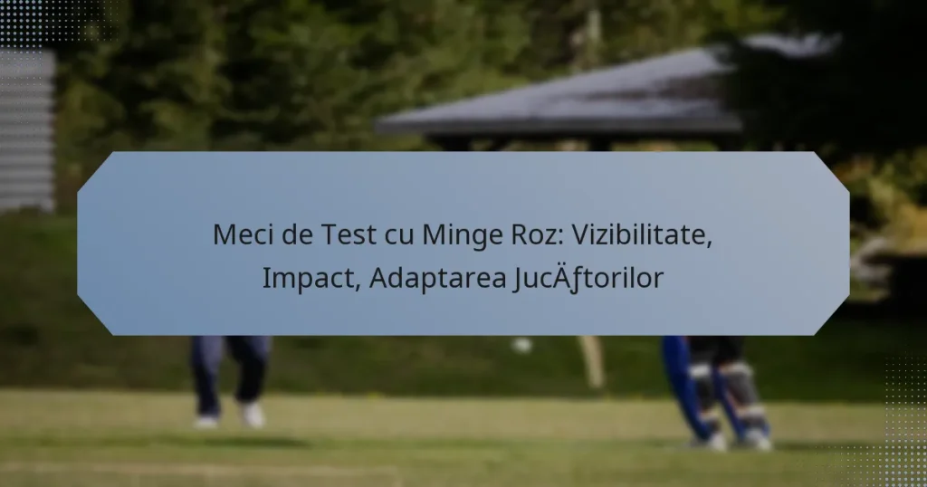 Meci de Test cu Minge Roz: Vizibilitate, Impact, Adaptarea Jucătorilor
