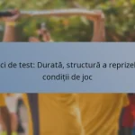 Meci de test: Durată, structură a reprizelor, condiții de joc
