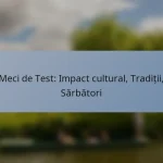 Meci de Test: Impact cultural, Tradiții, Sărbători