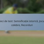 Meci de test: Semnificație istorică, Jocuri celebre, Recorduri