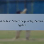 Meci de test: Sistem de punctaj, Declarații, Egaluri