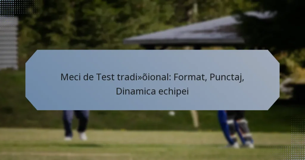 Meci de Test tradițional: Format, Punctaj, Dinamica echipei