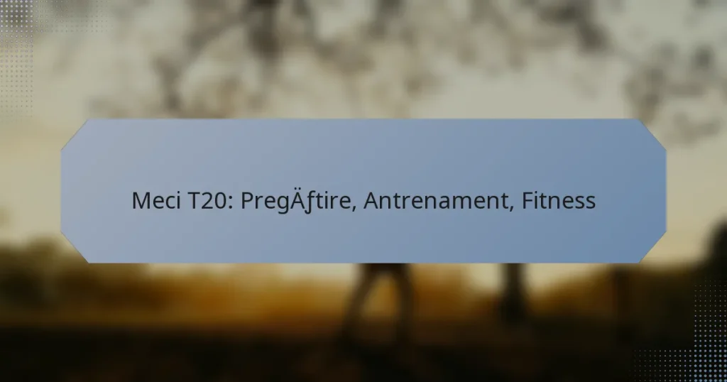 Meci T20: Pregătire, Antrenament, Fitness