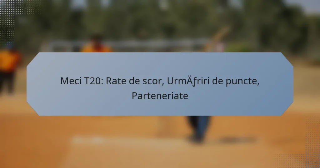 Meci T20: Rate de scor, Urmăriri de puncte, Parteneriate
