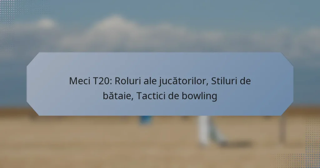 Meci T20: Roluri ale jucătorilor, Stiluri de bătaie, Tactici de bowling