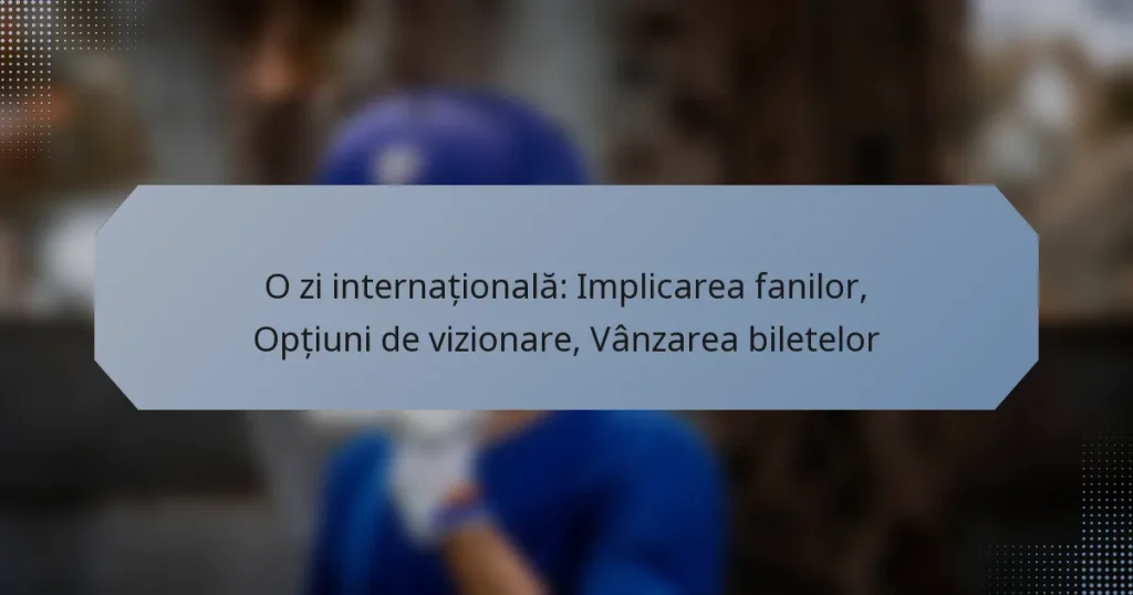 O zi internațională: Implicarea fanilor, Opțiuni de vizionare, Vânzarea biletelor