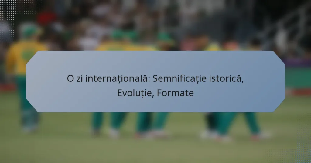O zi internațională: Semnificație istorică, Evoluție, Formate