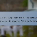 O zi internațională: Tehnici de batting, Strategii de bowling, Poziții de fielding