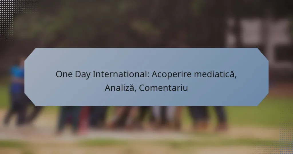 One Day International: Acoperire mediatică, Analiză, Comentariu
