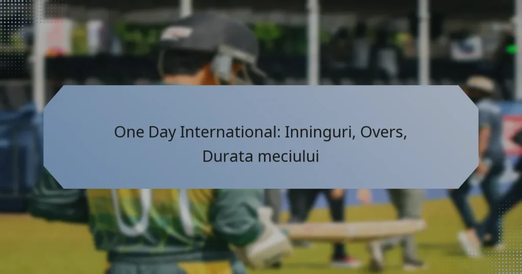 One Day International: Inninguri, Overs, Durata meciului