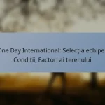 One Day International: Selecția echipei, Condiții, Factori ai terenului