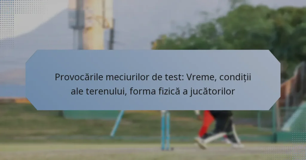 Provocările meciurilor de test: Vreme, condiții ale terenului, forma fizică a jucătorilor