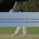 Recorduri One Day International: Cele mai mari scoruri, Cele mai bune performanțe, Etape importante