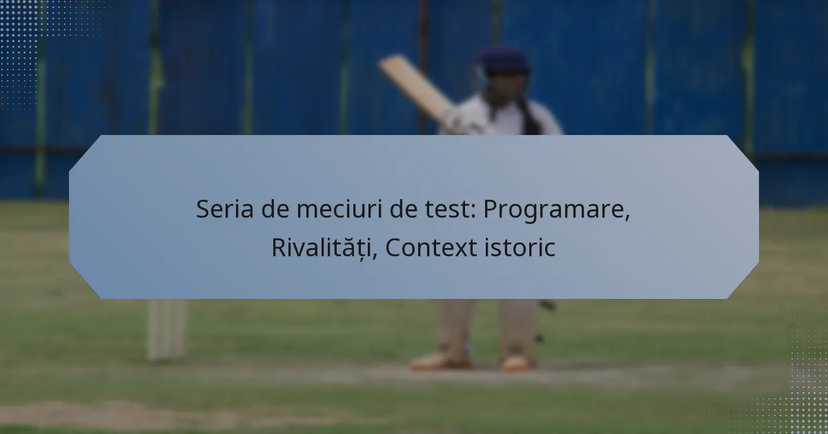 Seria de meciuri de test: Programare, Rivalități, Context istoric