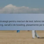Strategii pentru meciuri de test: tehnici de batting, variații de bowling, plasamente pe teren