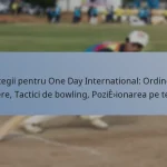 Strategii pentru One Day International: Ordinea la batere, Tactici de bowling, Poziționarea pe teren