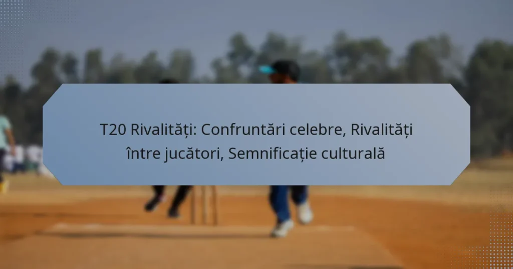 T20 Rivalități: Confruntări celebre, Rivalități între jucători, Semnificație culturală