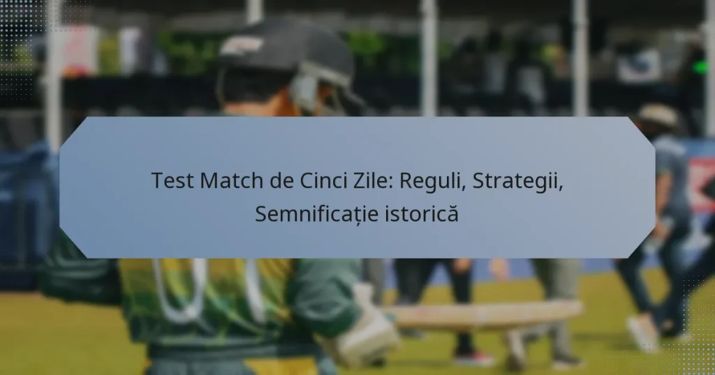 Test Match de Cinci Zile: Reguli, Strategii, Semnificație istorică