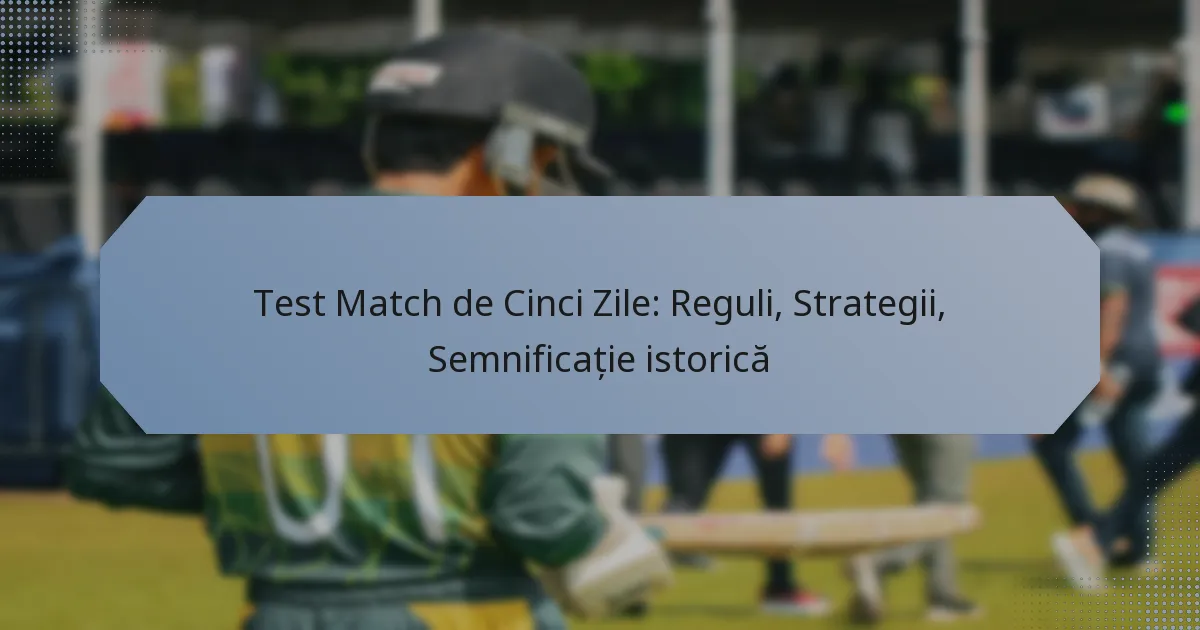 Test Match de Cinci Zile: Reguli, Strategii, Semnificație istorică